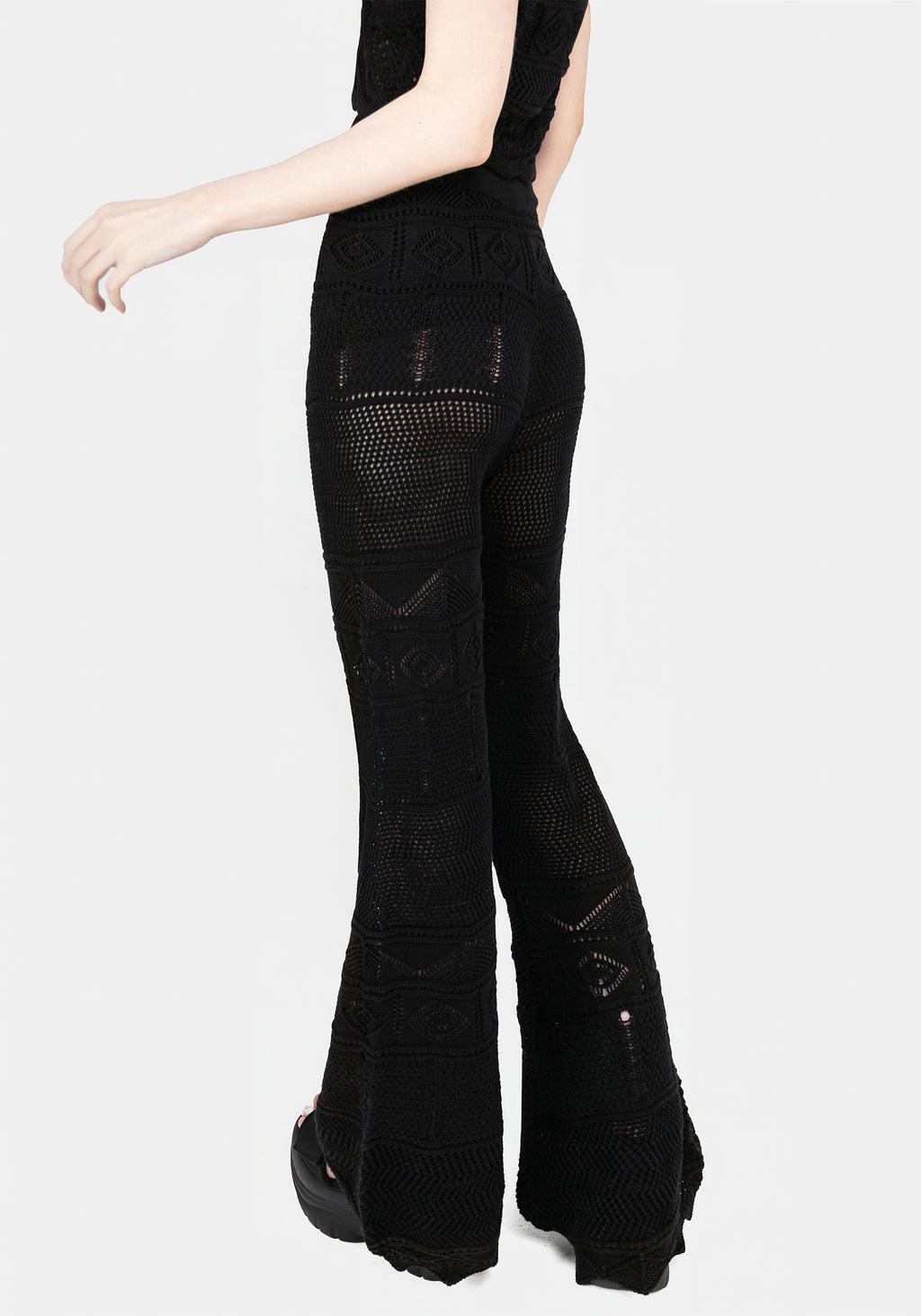 Hooked Pointelle Flare Trousers Product Image