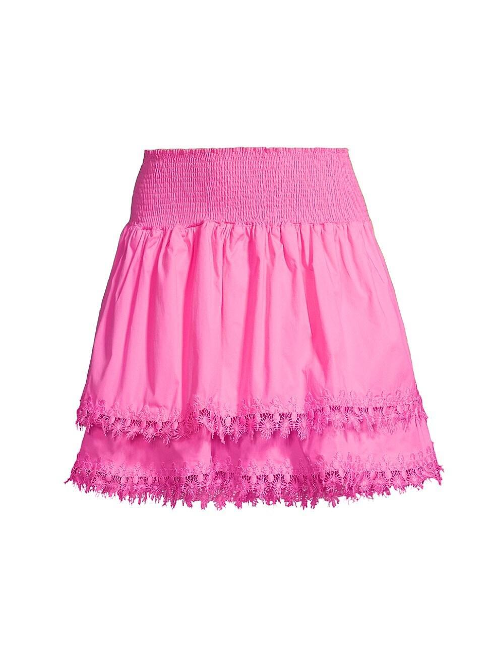 Womens Belle Smocked Tiered Miniskirt Product Image