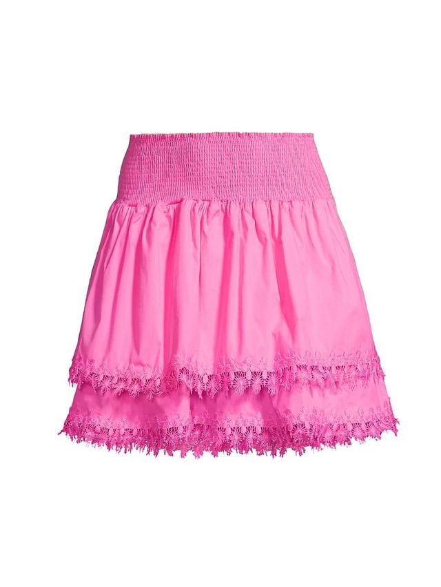 Womens Belle Smocked Tiered Miniskirt Product Image