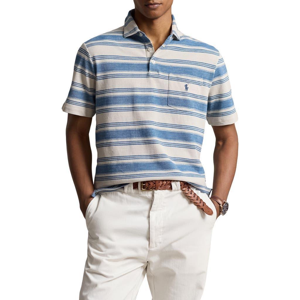 Printed Mesh Polo Shirt In Multi Product Image