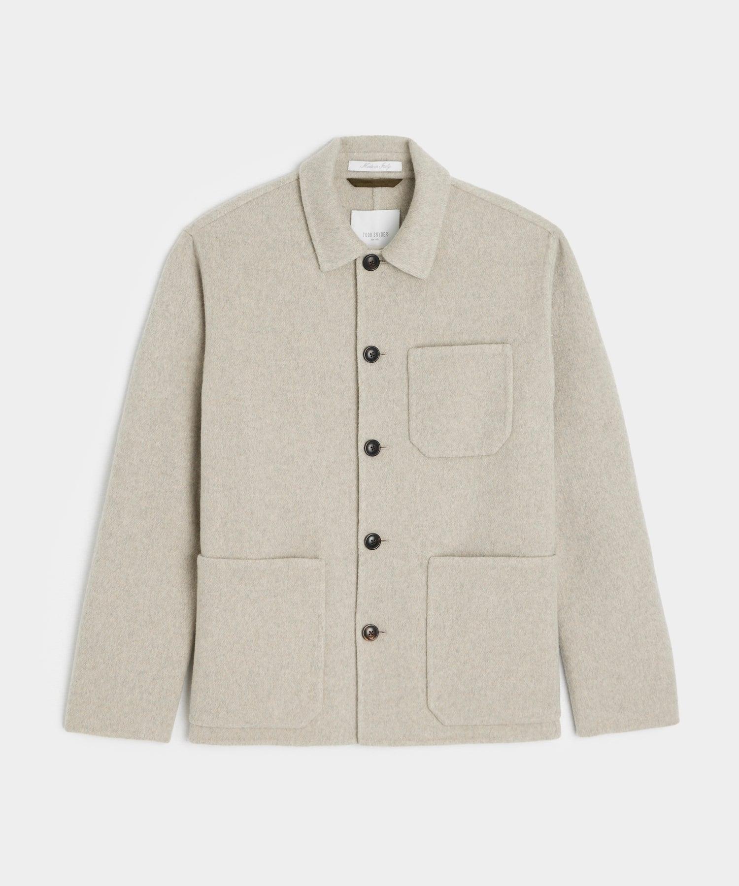 Italian Cashmere Chore Coat in Dove Grey Product Image