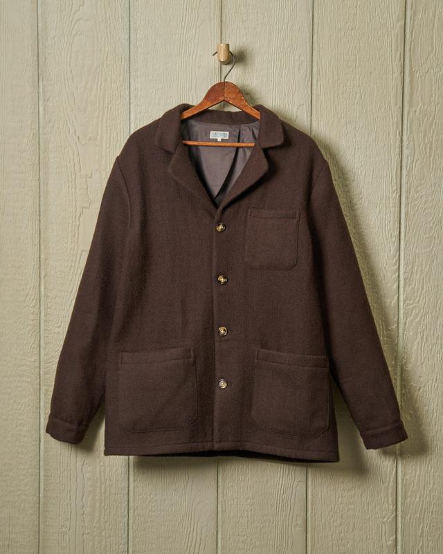 Wool Loafer Jacket in Brown Basketweave Product Image