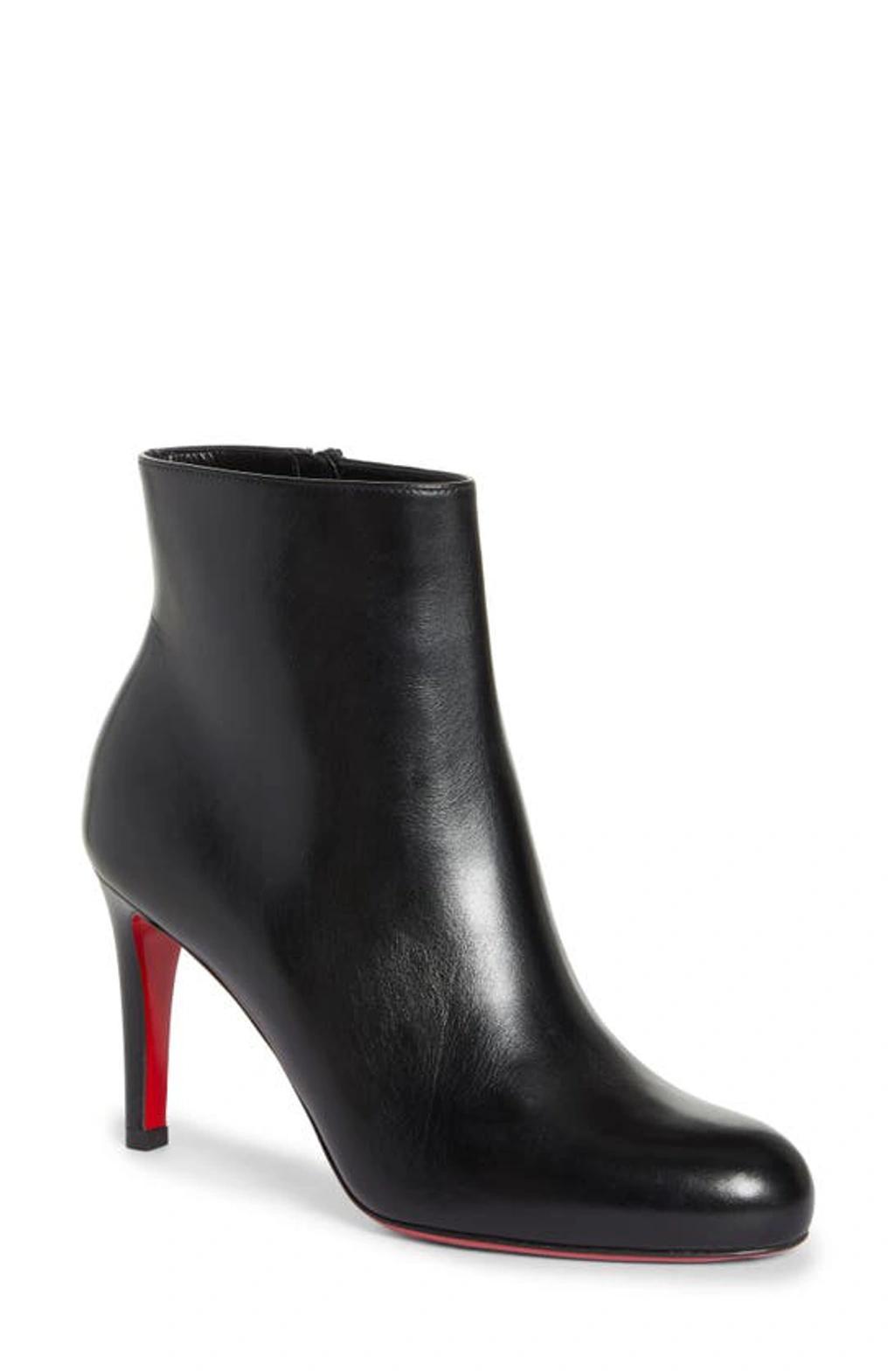 Pumppie Red Sole Leather Ankle Boots In Black Product Image