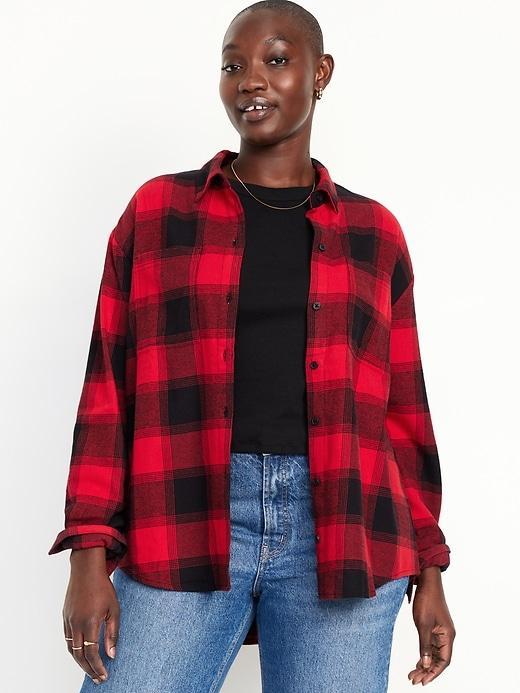 Flannel Boyfriend Button-Down Shirt Product Image