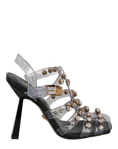 Crystal Embellished Heel Sandals In Black Product Image