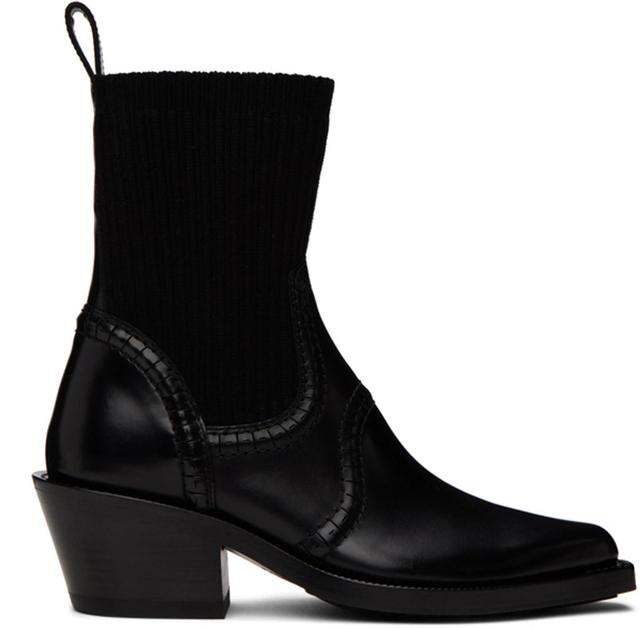 CHLOÉ Nellie Leather Ankle Boots In Black Product Image