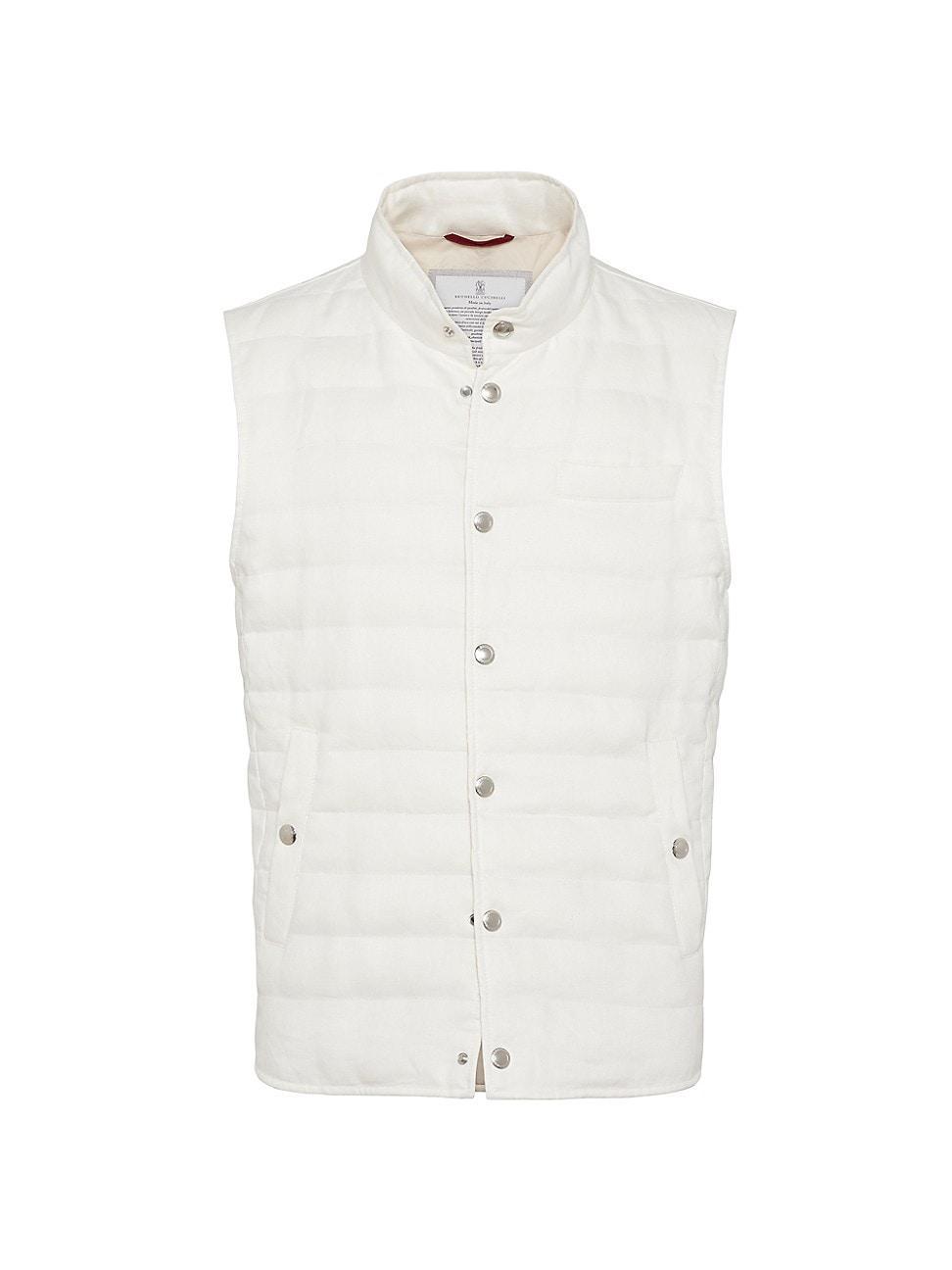 Mens Denim Effect Linen Lightweight Down Vest Product Image