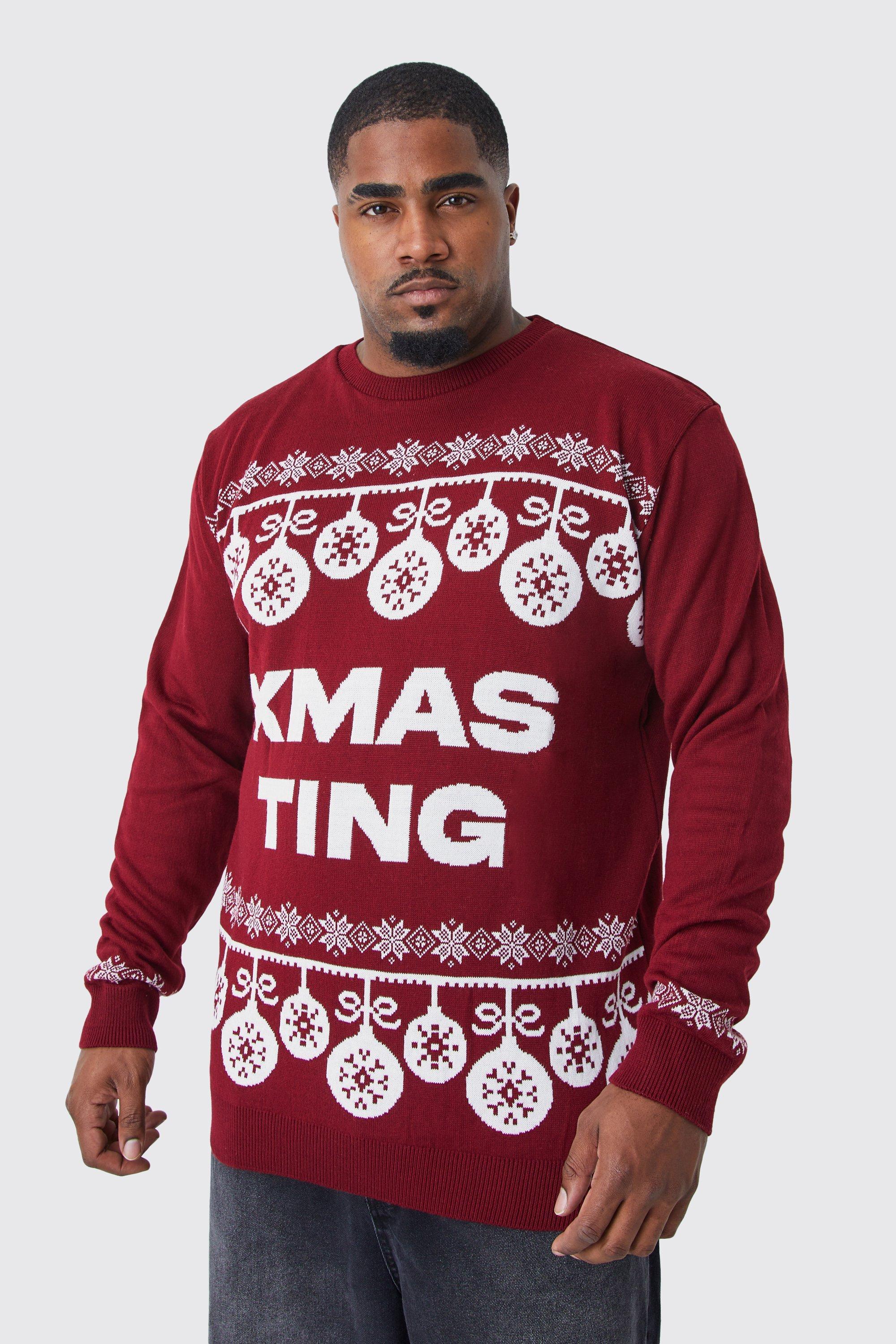 Plus Xmas Ting Christmas Sweater | boohooMAN USA Product Image