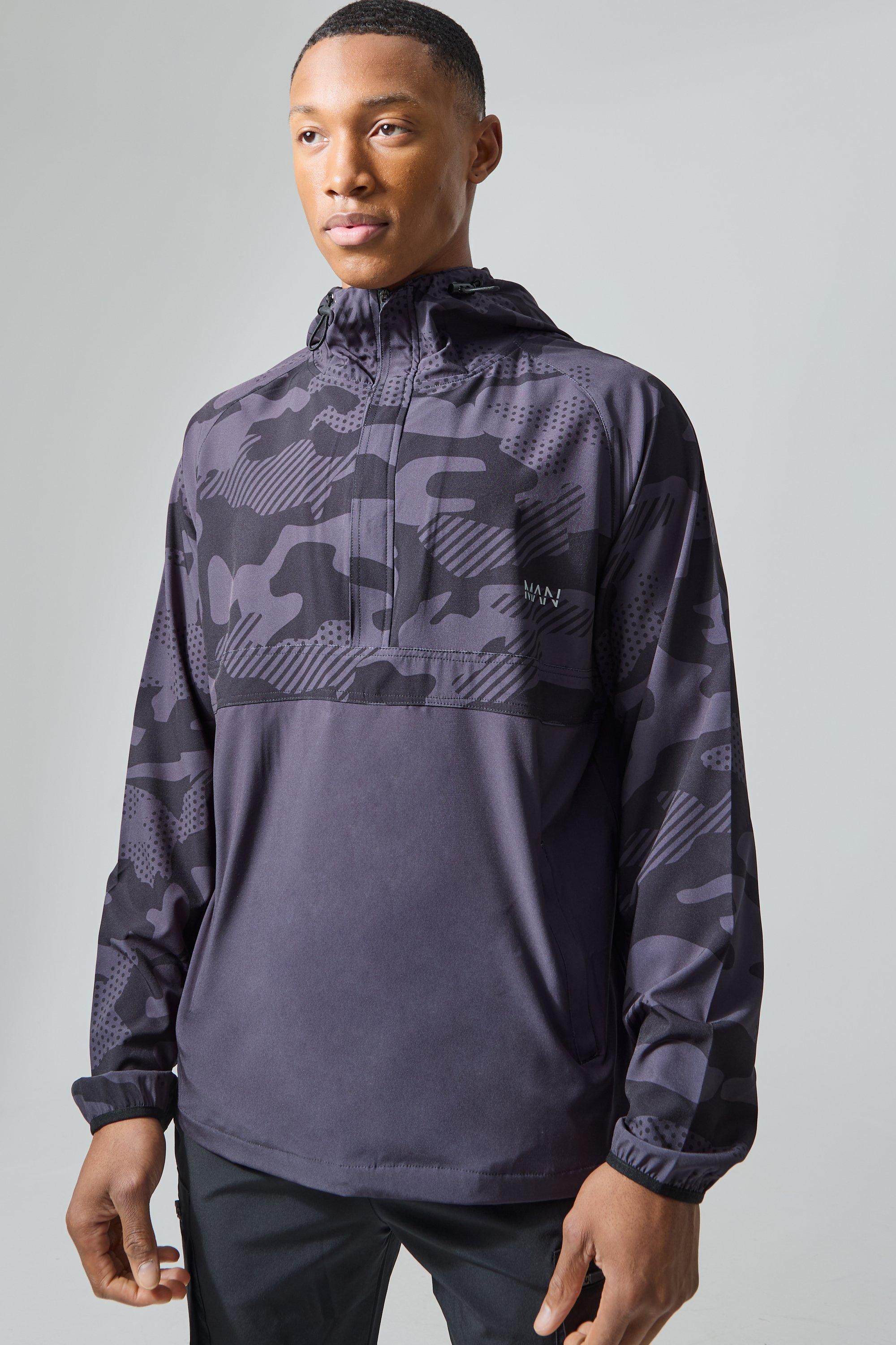 Man Active Camo Windbreaker | boohooMAN USA Product Image