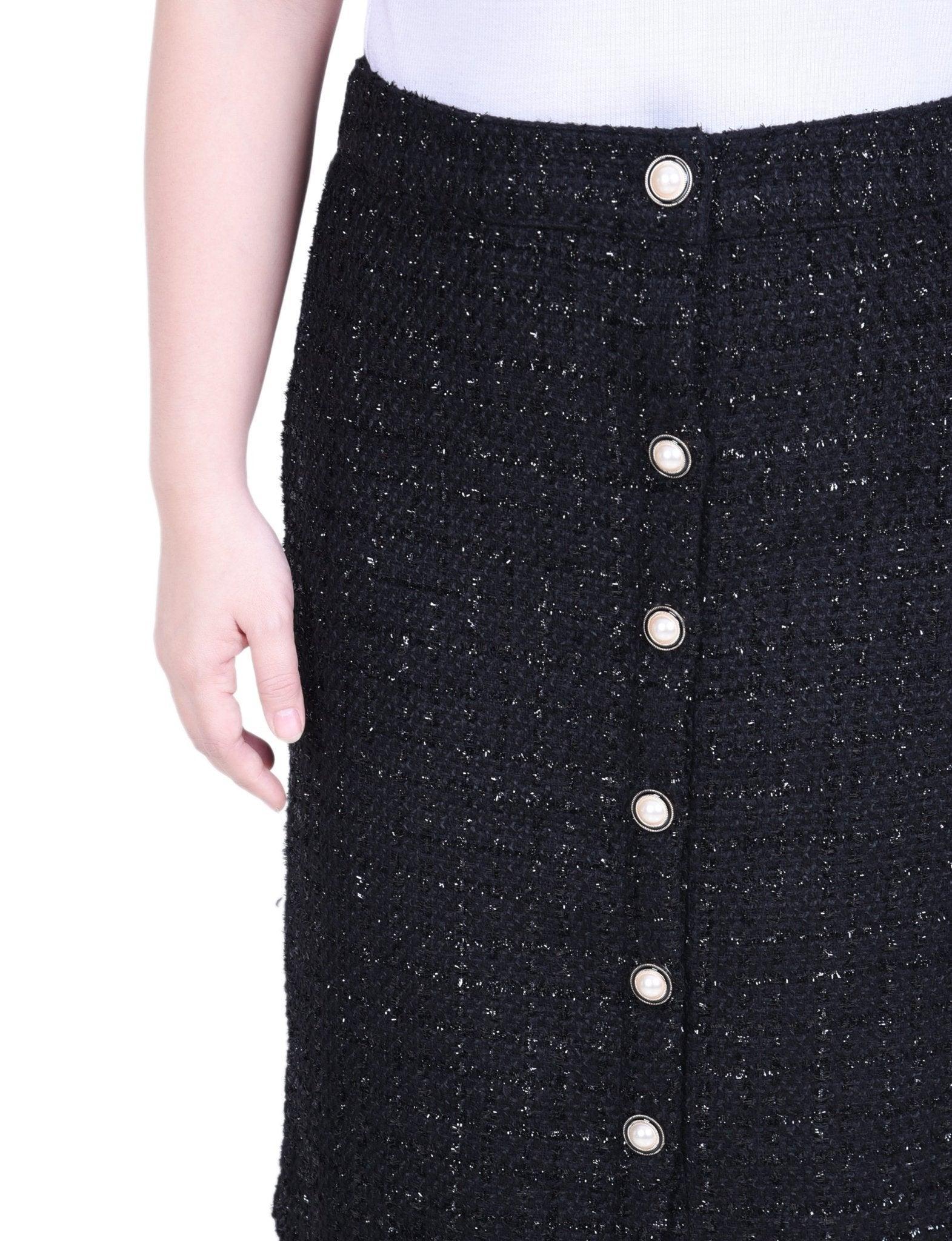 NY Collection Knee Length Slim Tweed Knit Skirt - Petite Product Image