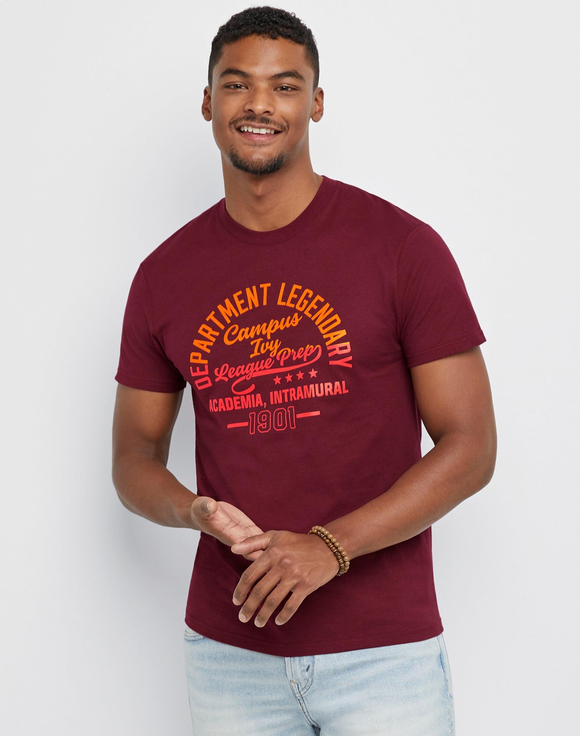 Hanes Mens Cotton Graphic T-Shirt, Legendary 1901 Mulled Berry 2XL Product Image