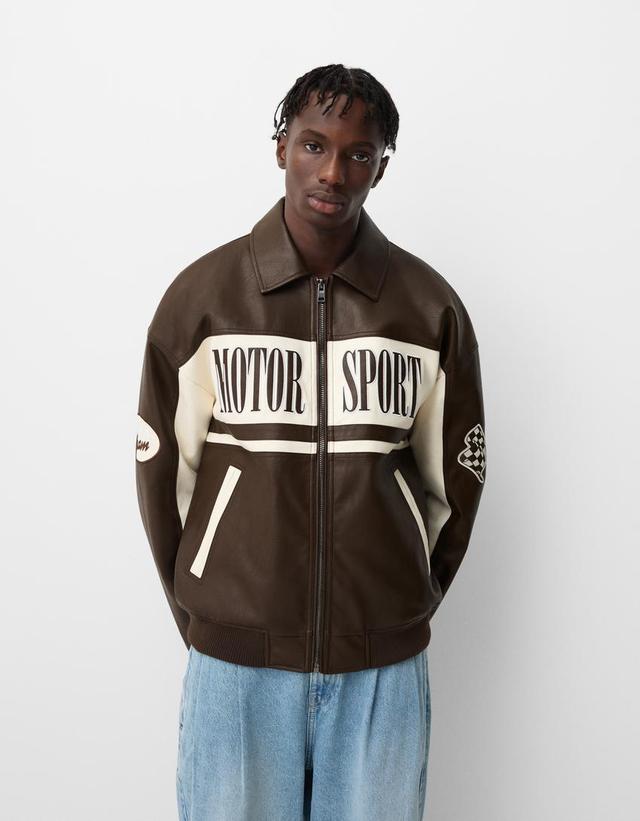 Faux leather bomber jacket Product Image