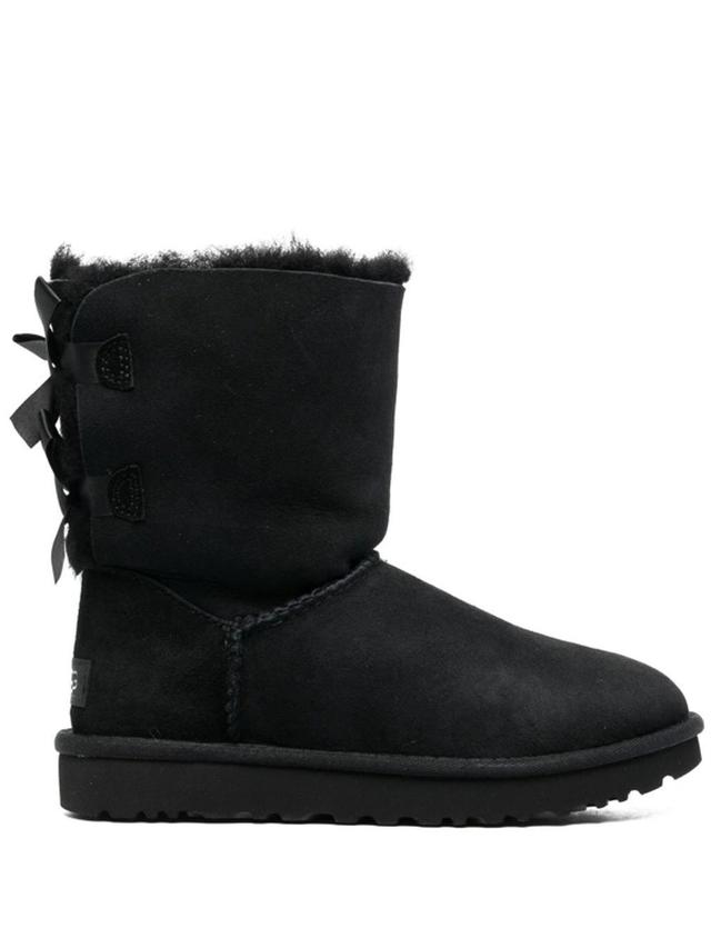 UGG Bailey Bow Ii Low Heels Ankle Boots In Black Suede Product Image