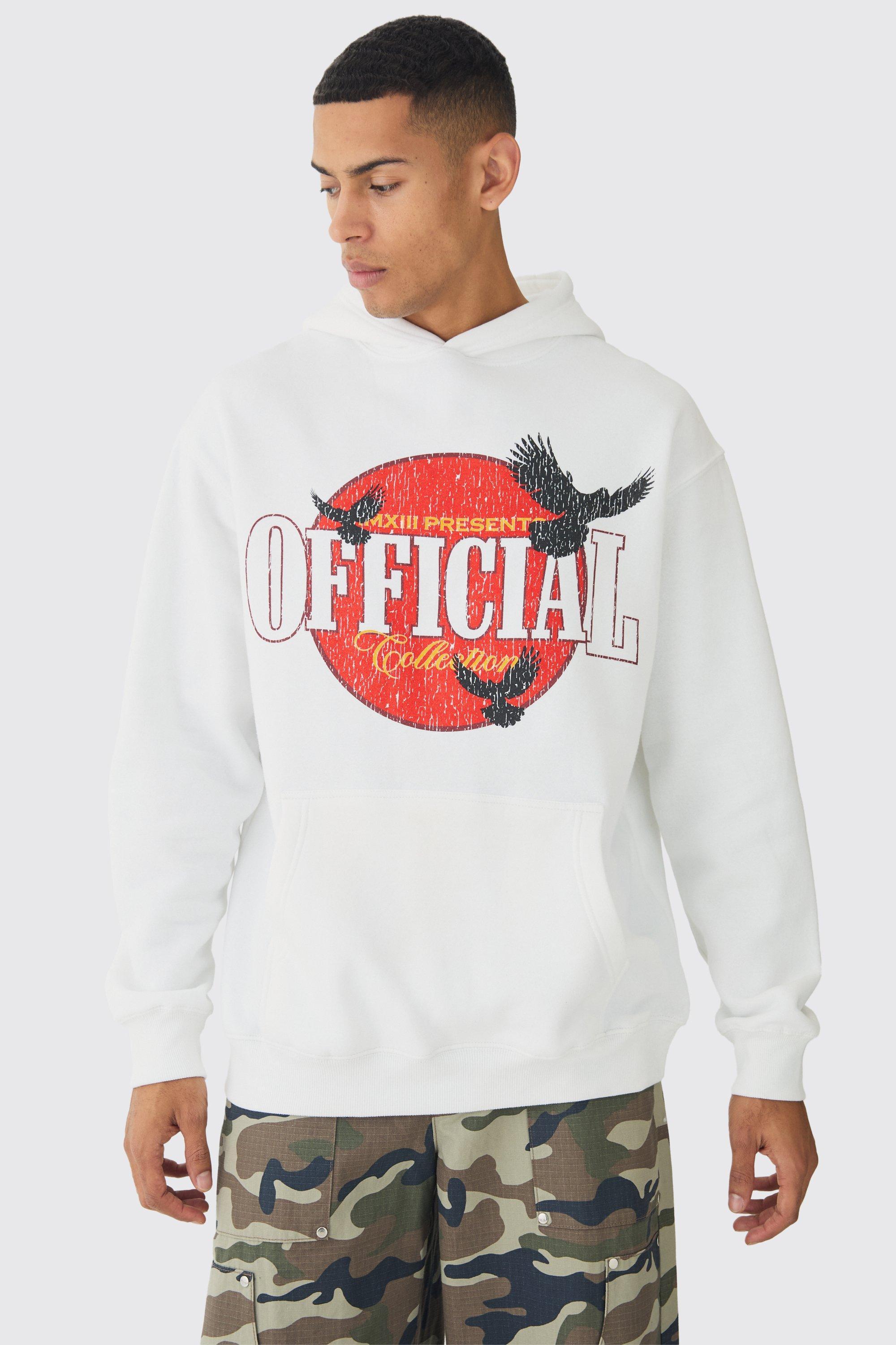 Oversized Official Print Hoodie | boohooMAN USA Product Image