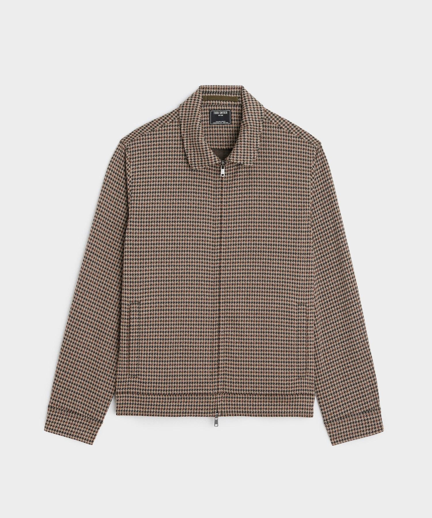 Houndstooth Zip Jacket in Dark Wheat Product Image