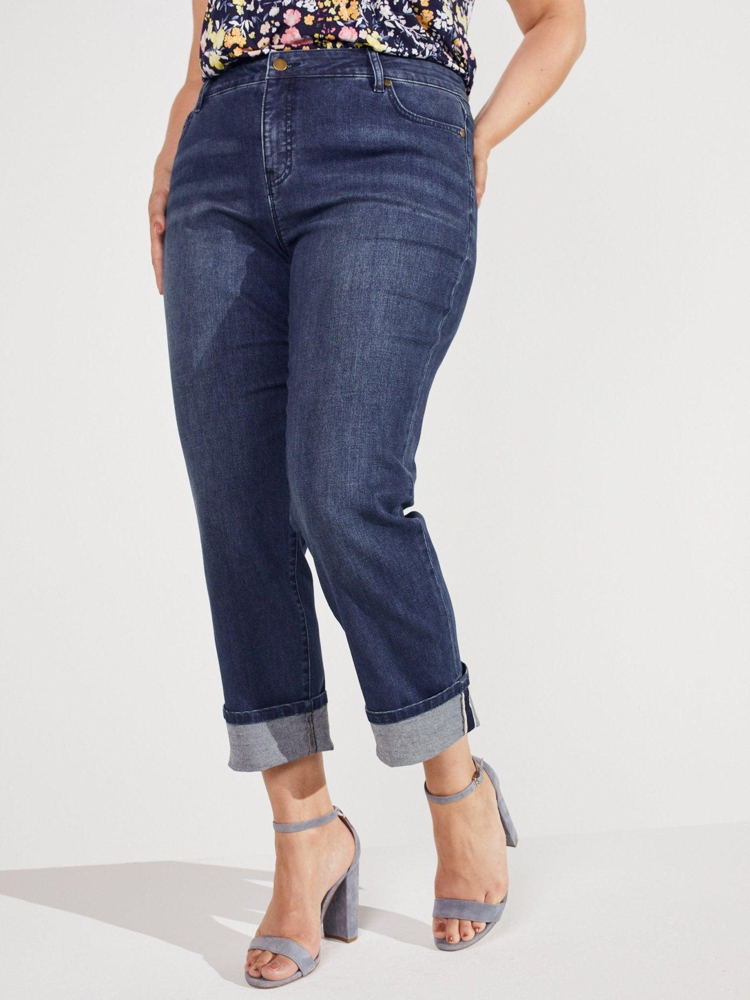 Signature Girlfriend 5 Pocket Denim Jean With Selvedge Cuff Jeans - Plus Female Product Image