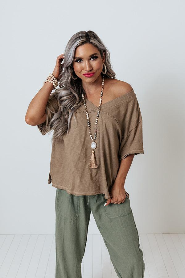 Down To The Wire Shift Top In Mocha Product Image