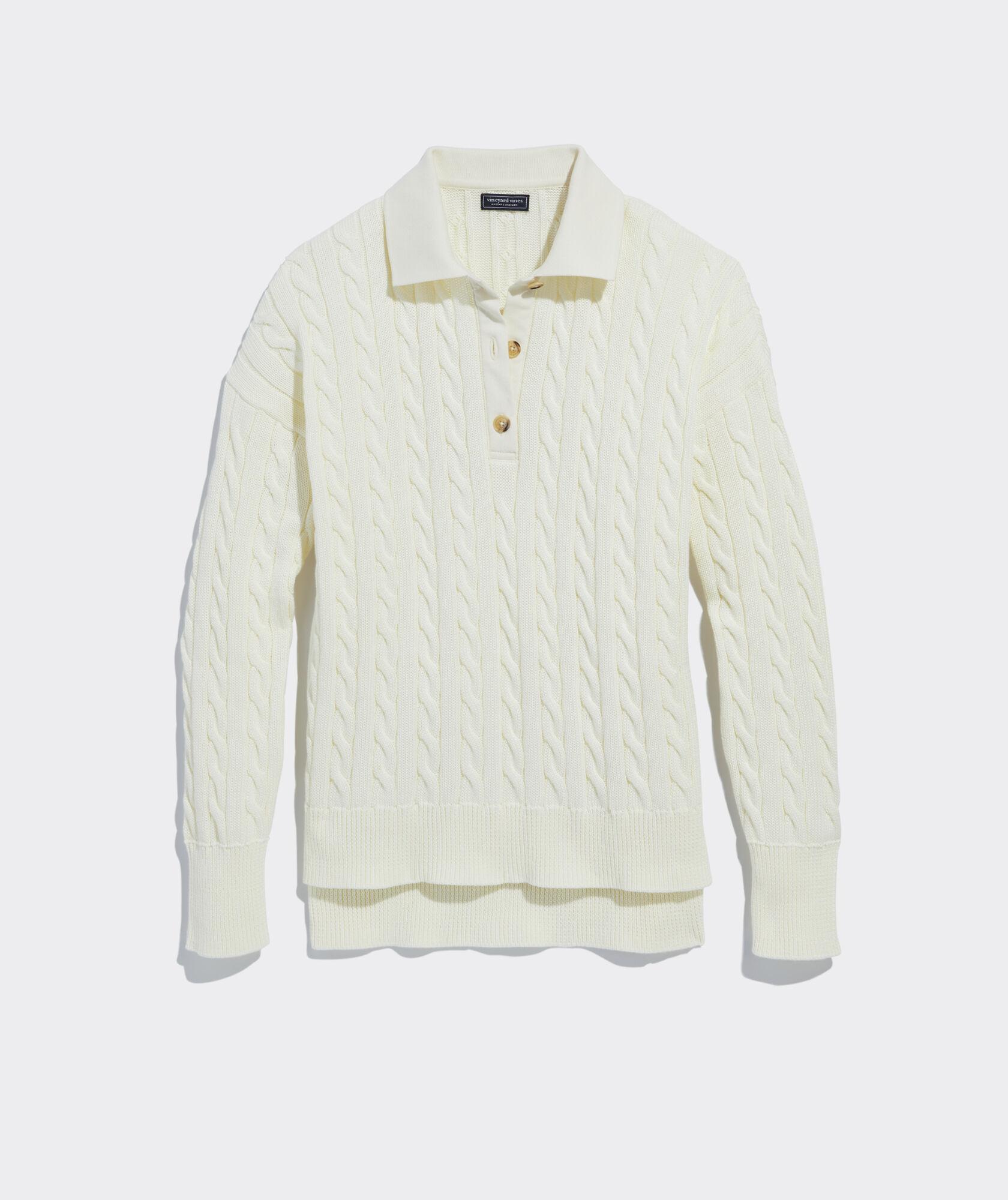 Cotton Cable Polo Sweater Product Image