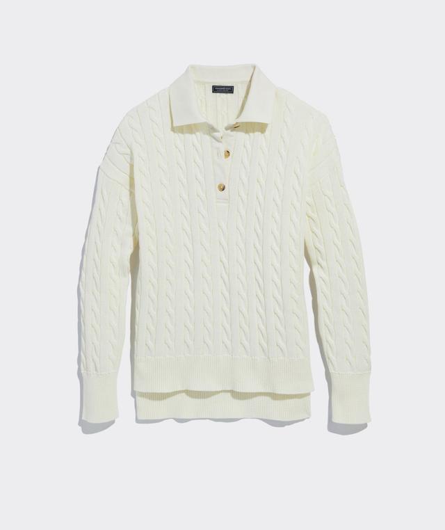 Cotton Cable Polo Sweater Product Image