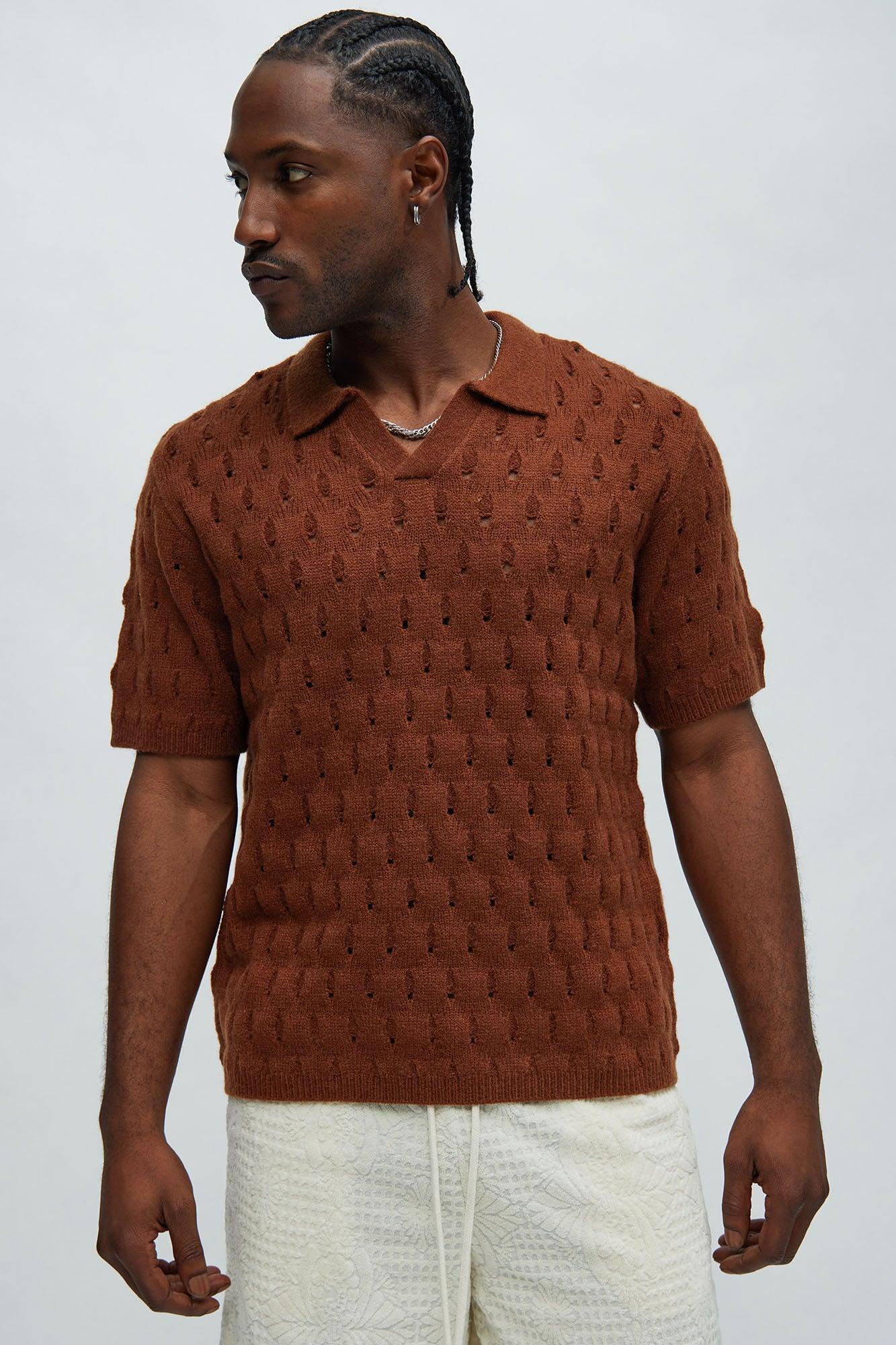 Jaxton Textured Polo - Brown Product Image