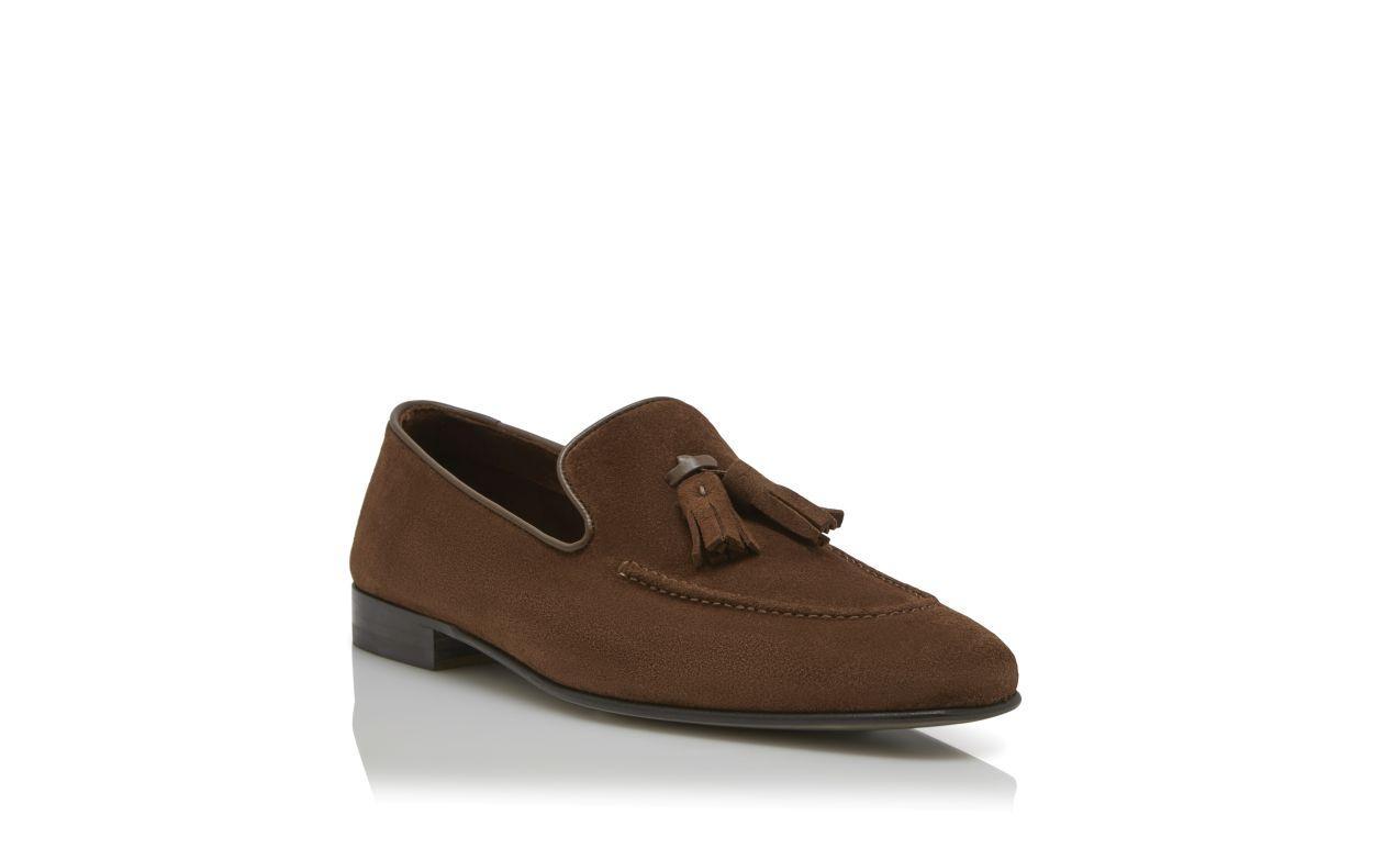 CHESTER Brown Suede Tassel Loafers Product Image