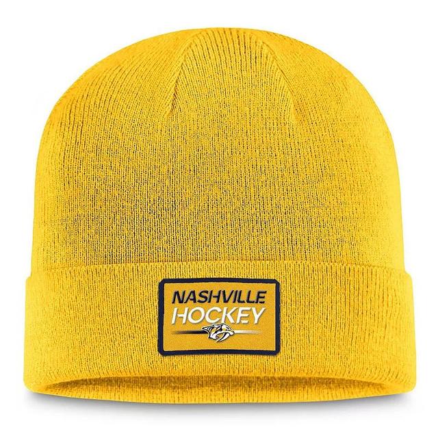 Mens Fanatics Branded Gold Nashville Predators Authentic Pro Cuffed Knit Hat Product Image