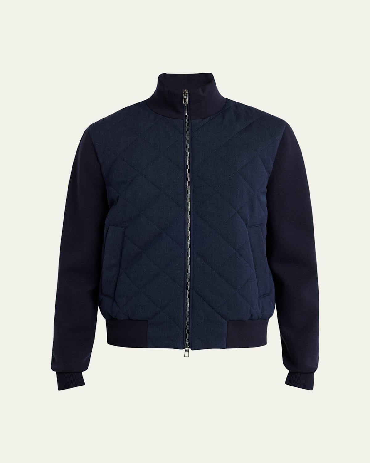 Mens Meleto Quilted Wool Bomber Jacket Product Image