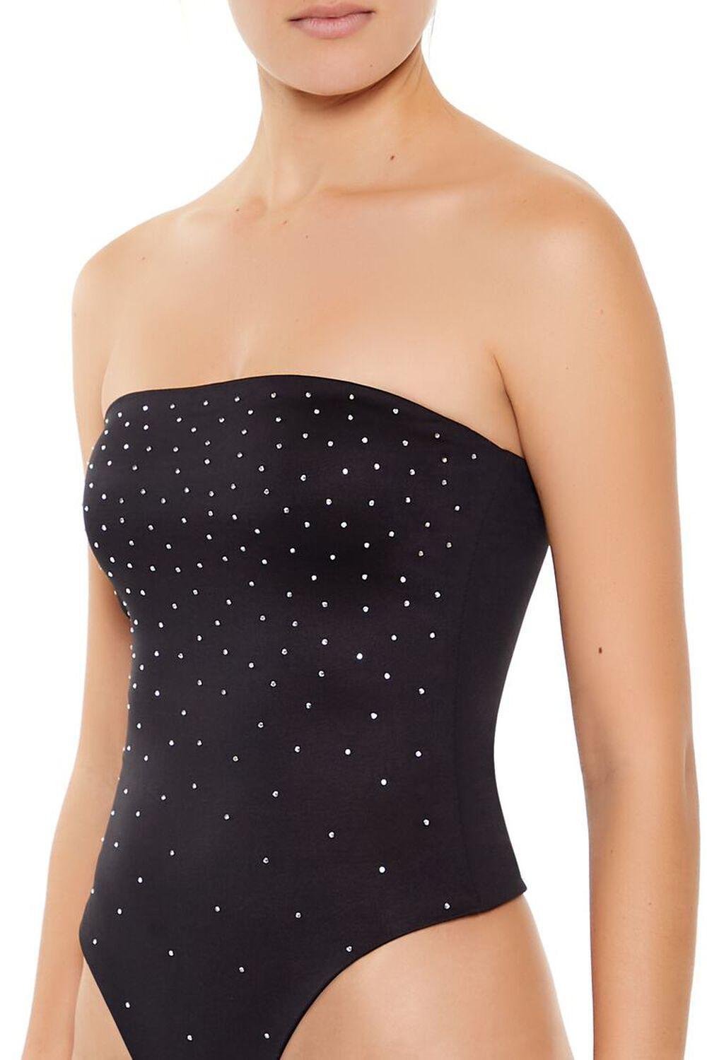 Contour Sculpt Rhinestone Tube Bodysuit | Forever 21 Product Image