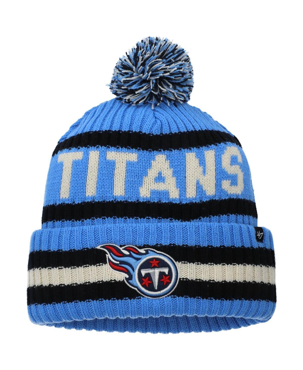 Mens 47 Light Blue Tennessee Titans Bering Cuffed Knit Hat with Pom Product Image