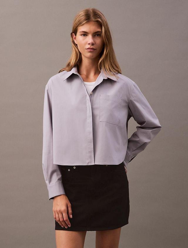 Cotton Poplin Boxy Button-Down Shirt Product Image