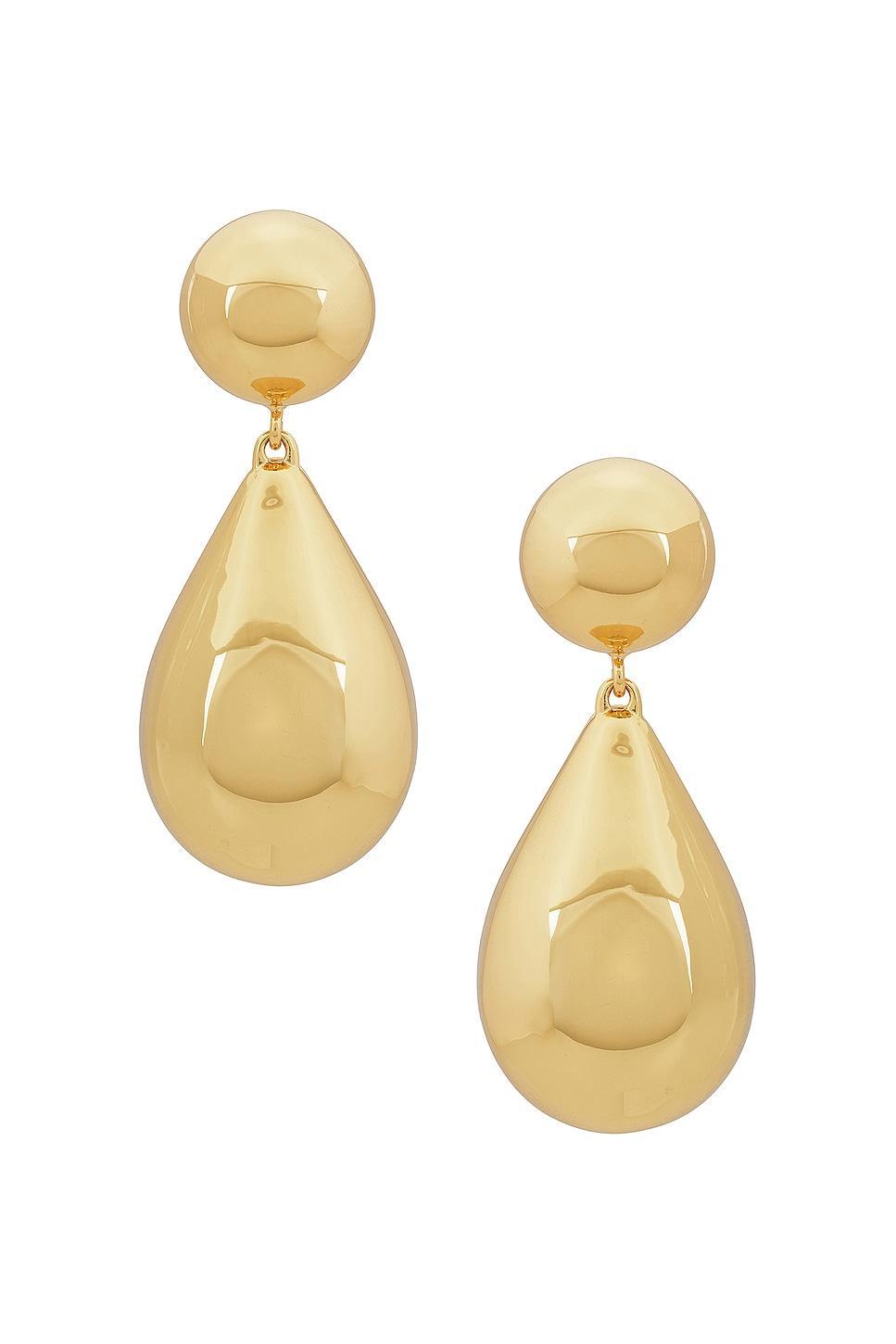 Small Dome Pearly Teardrop Earrings Product Image