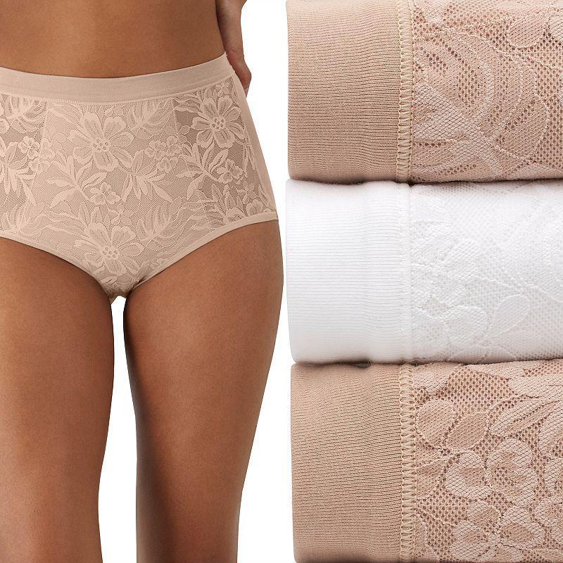 Womens Bali 3-Pack Breathe Lace High Waist Briefs DFCLB3 Product Image