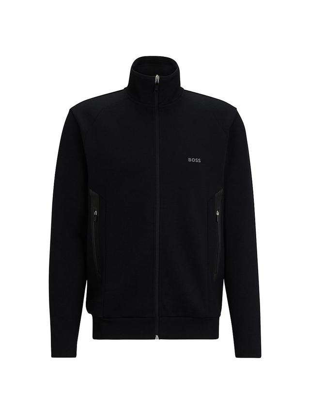 Mens Zip-Up Sweatshirt with Logo Print Product Image