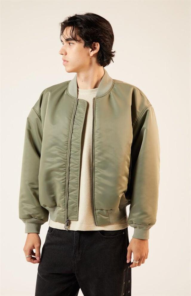 Mens Nylon Bomber Jacket - Product Image