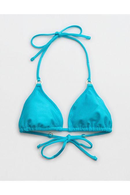 Aerie Shine Rib String Triangle Bikini Top Women's Product Image