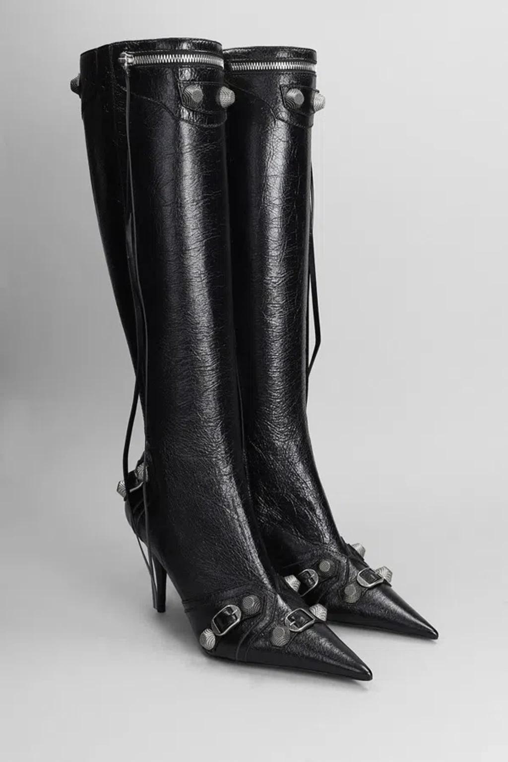 BALENCIAGA Cagole Boot H90 High Heels Boots In Black Leather Product Image