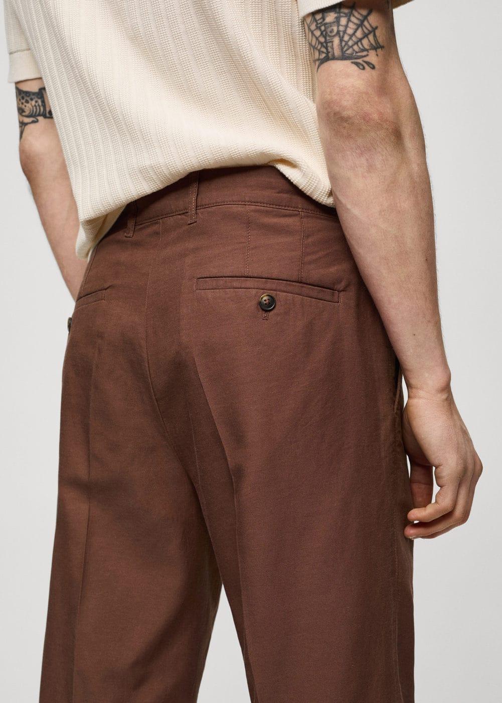 Mango Mens Cotton Lyocell Pleated Pants Product Image