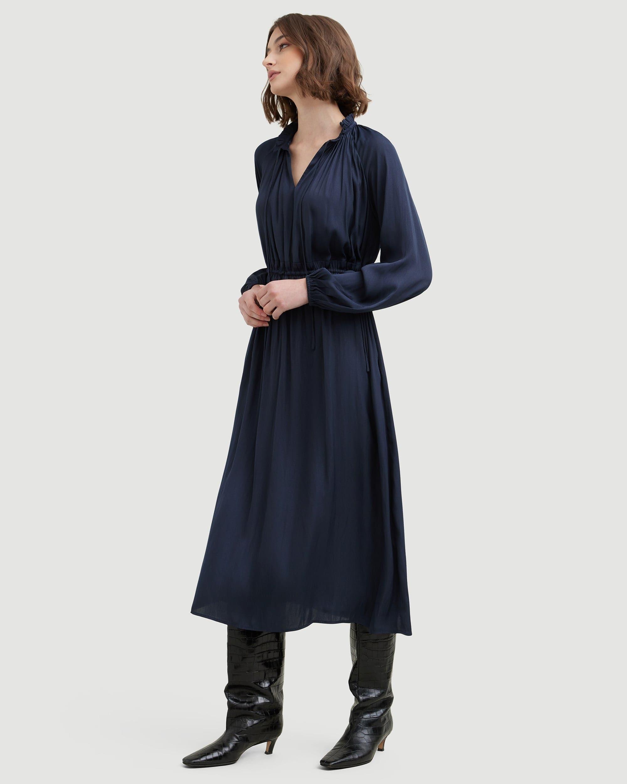 Magdalena Long Sleeve Plisse Dress Product Image