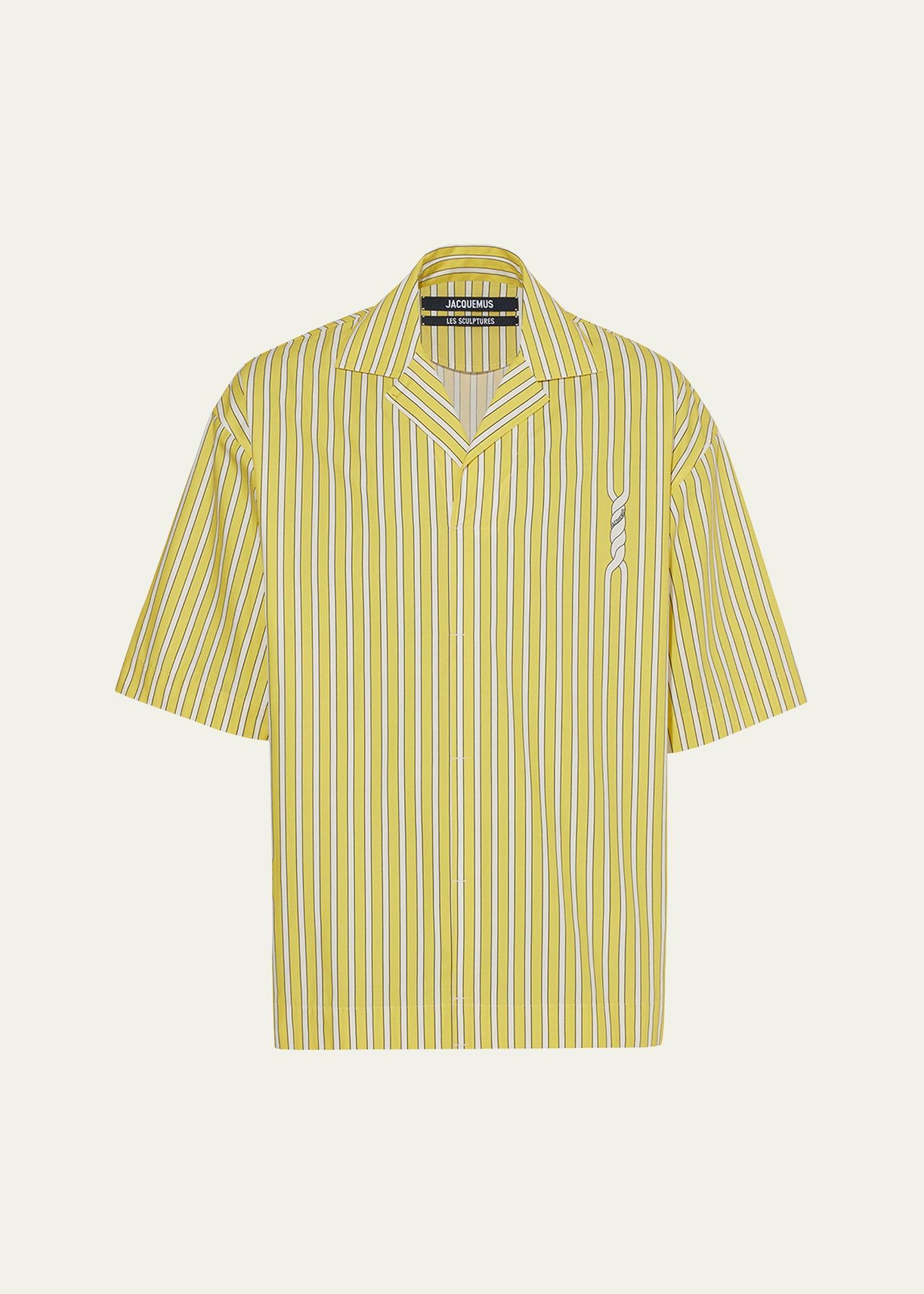 Mens Striped Camp-Collar Popover Shirt Product Image