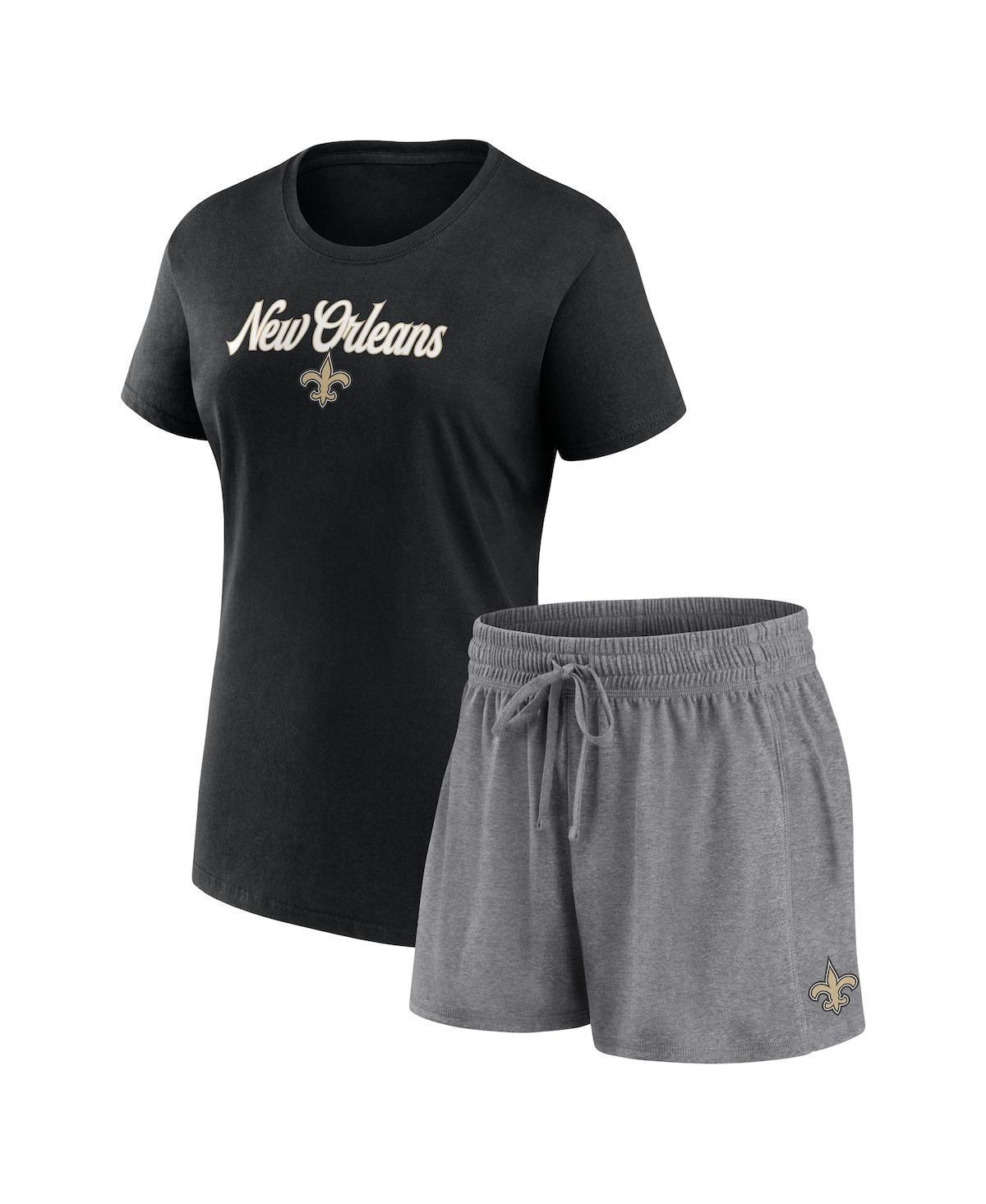 Womens Fanatics Black San Francisco Giants Script T-shirt and Shorts Combo Set - Black Product Image