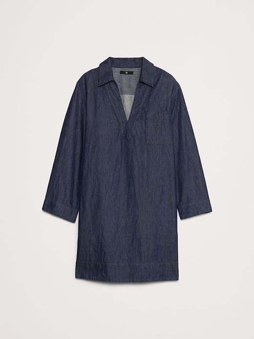 Italian Denim Kaftan Mini Dress Product Image