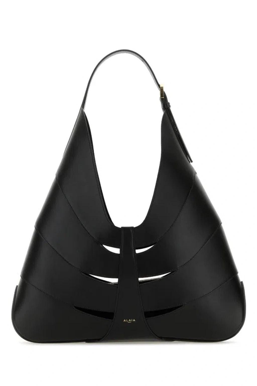 Delta Leather Hobo Bag In Black Product Image