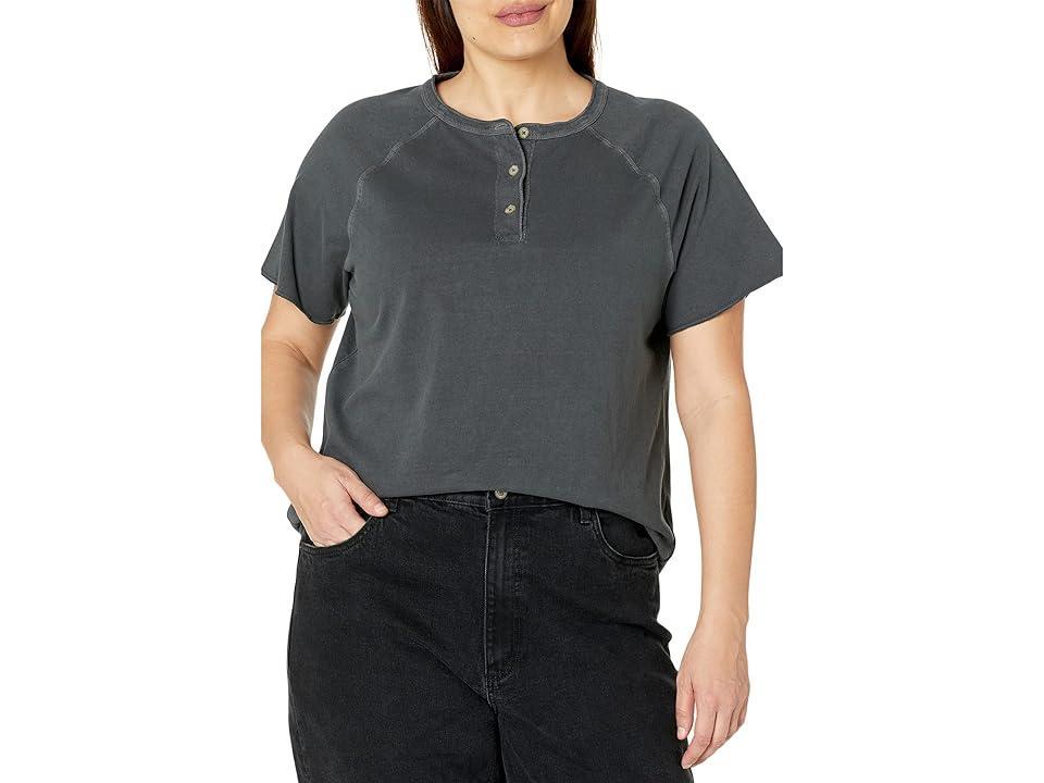 Madewell Plus Bells Henley Tee (Coal) Women's Clothing Product Image