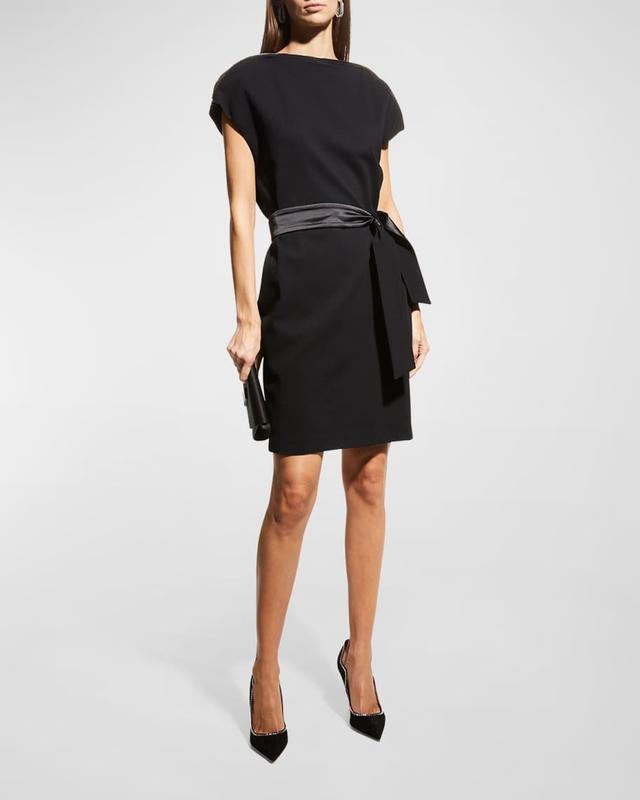 Zip-Neck Milano Jersey Midi Dress Product Image