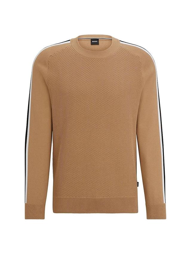 Mens Cotton Sweater with Color-Blocking Detail Product Image