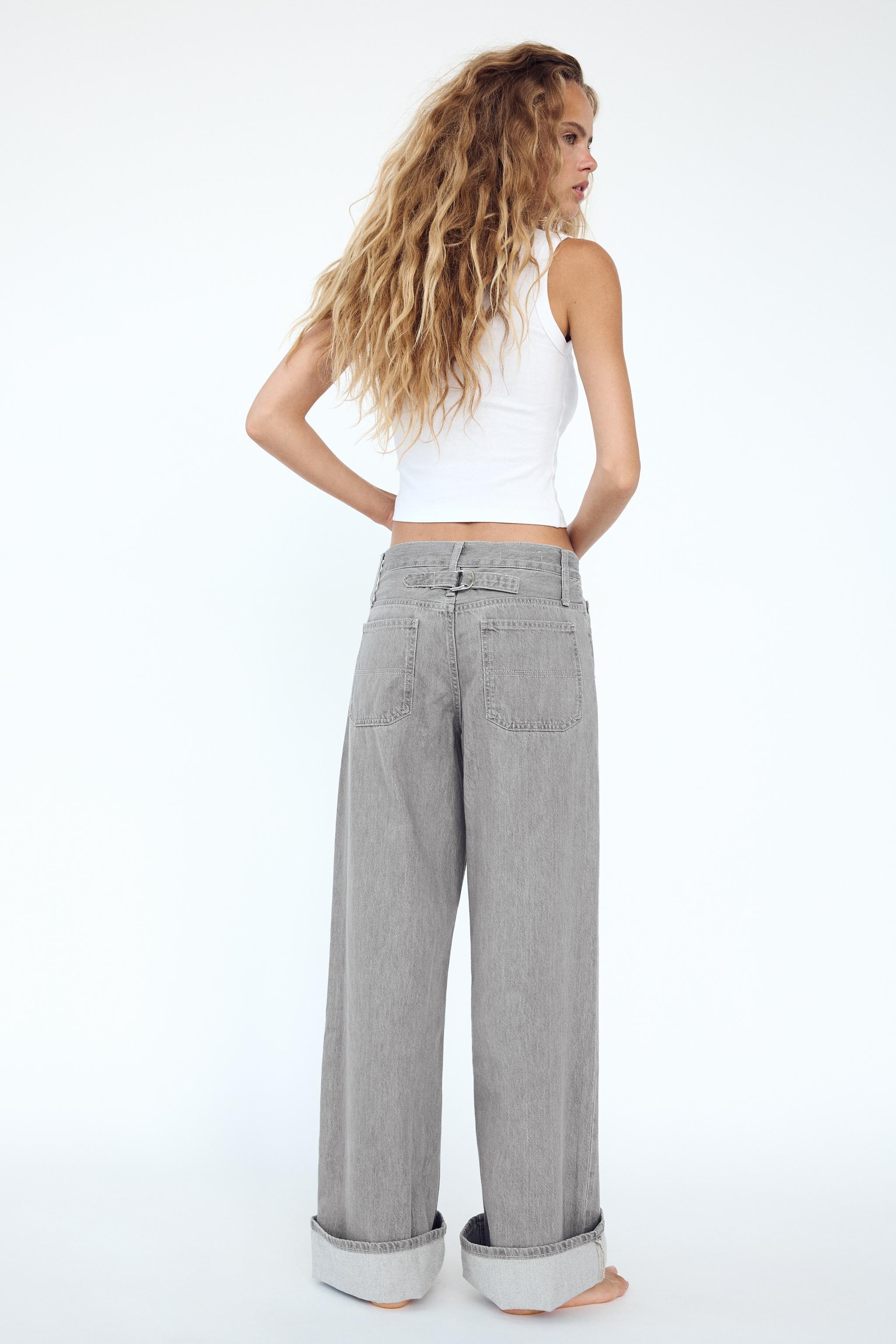 TRF HIGH RISE WIDE LEG BELT LOOP JEANS Product Image