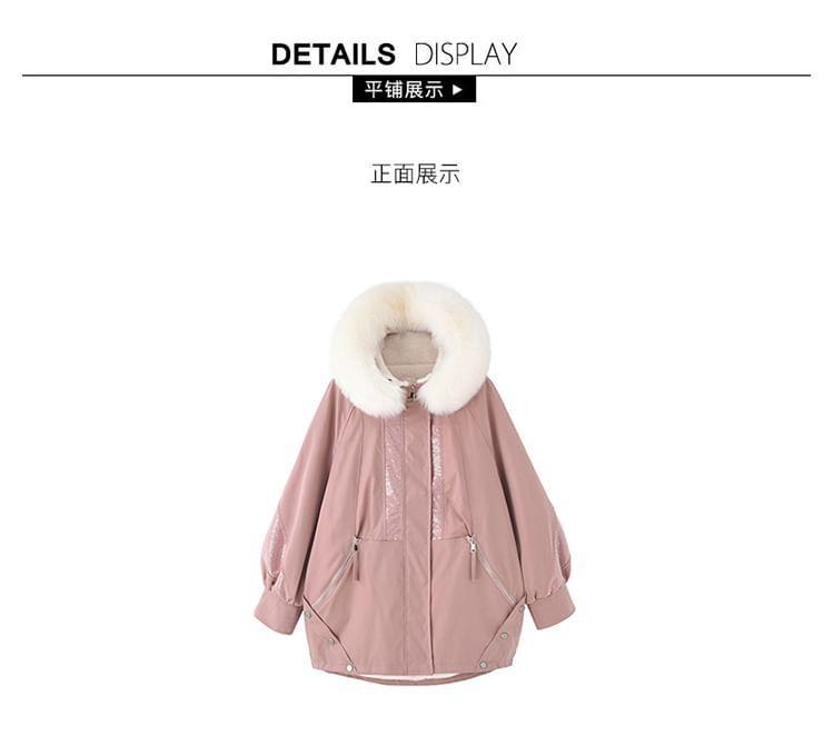 Faux Fur Zip-Up Padded Jacket Product Image