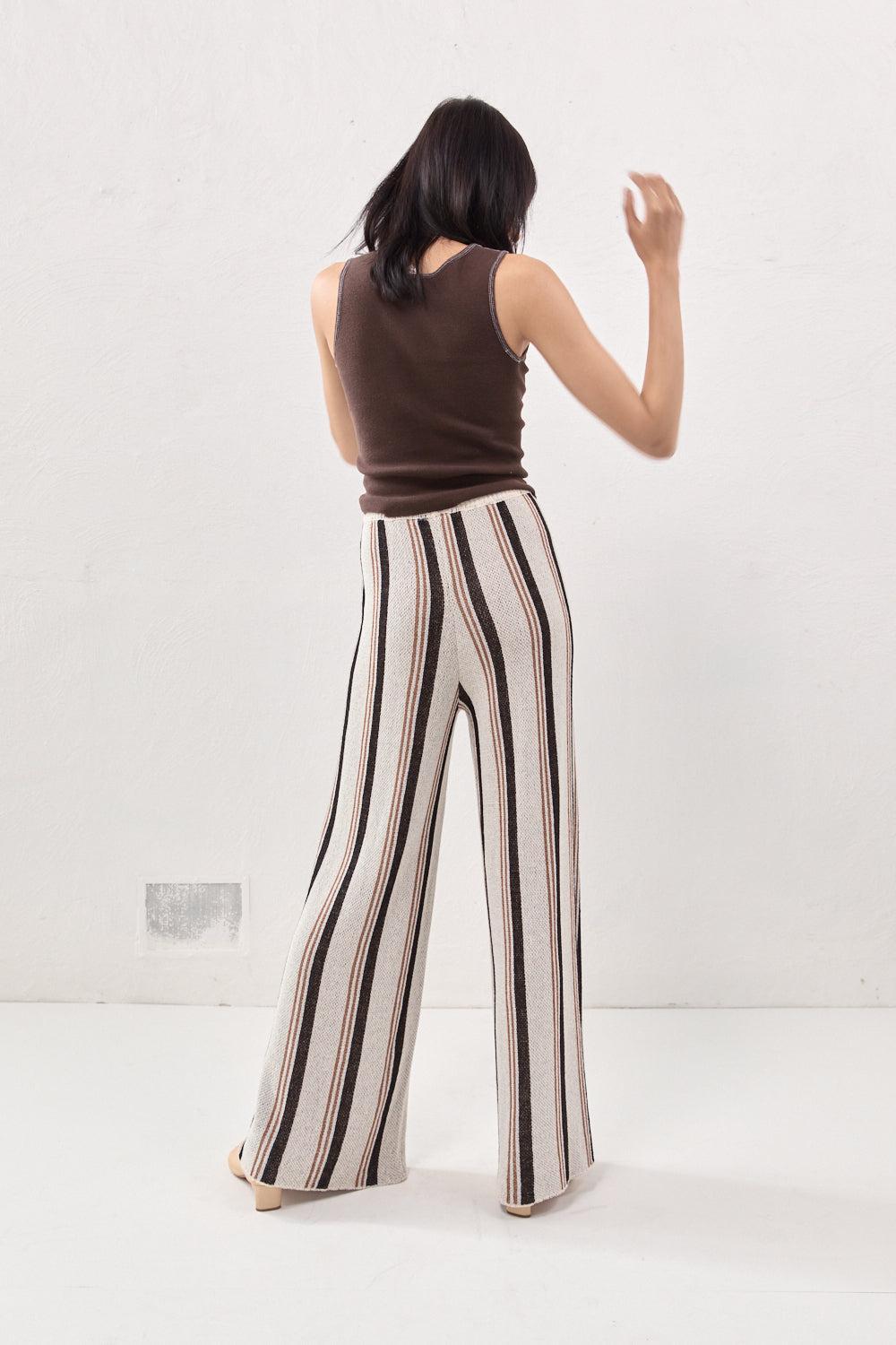 Enzo Knit Pants Stripe Product Image