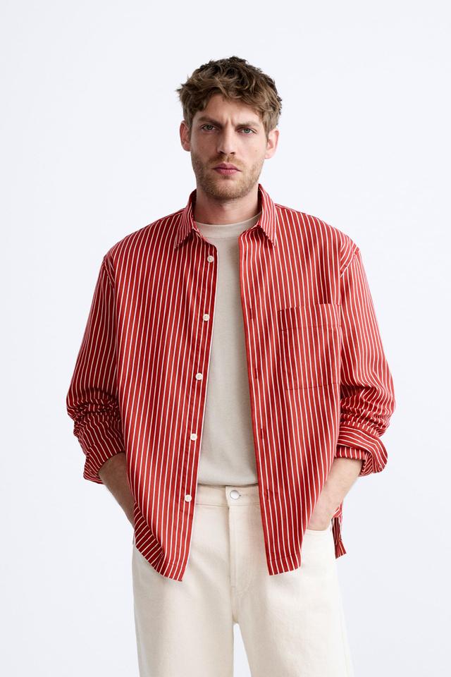 STRIPED COTTON BLEND SHIRT Product Image