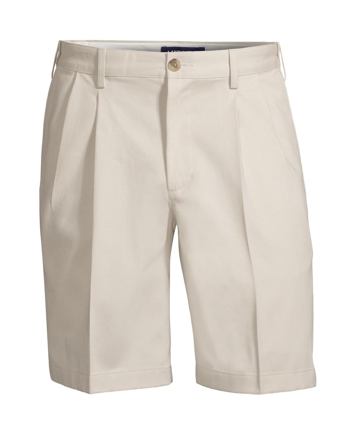 Lands End Mens Comfort Waist Pleated 9 Inch No Iron Chino Shorts Product Image